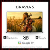 BRAVIA 5 | 55 Inch | XR Processor | Mini LED | 4K Ultra HD | High Dynamic Range (HDR) | Smart TV (Google TV) - Shipping from Mid May 0