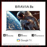 BRAVIA 8 II | 55 Inch | XR Processor | OLED | 4K Ultra HD | High Dynamic Range (HDR) | Smart TV (Google TV) - Shipping from Mid May 0