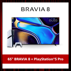 BRAVIA 8 | 65 Inch | XR Processor | OLED | 4K Ultra HD | High Dynamic Range (HDR) | Smart TV (Google TV) + PlayStation®5 Pro Console Bundle